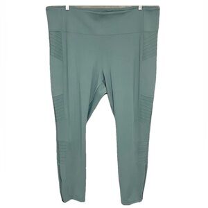 Athleta Delancey Moto Tight Leggings 3X High Rise Blue Gray Moto Style
